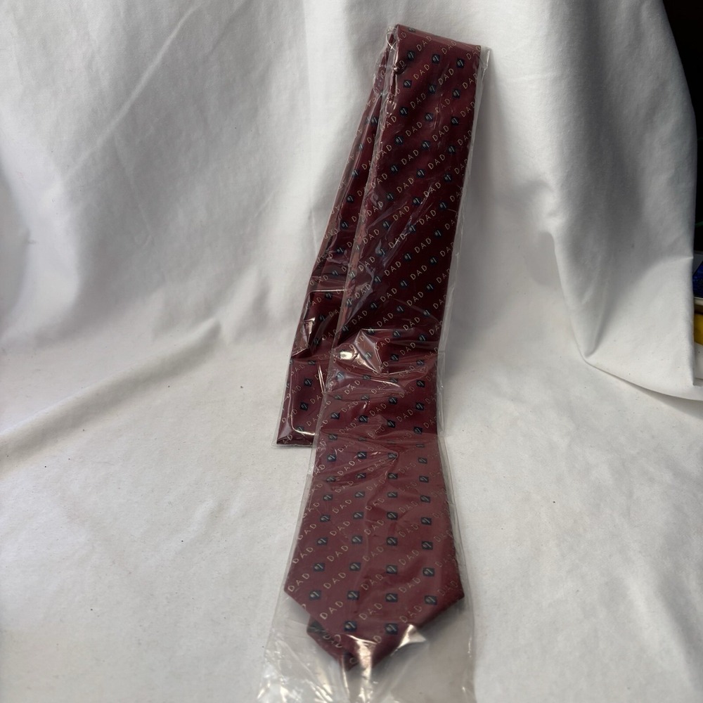 #1 Dad Monogram Fathers Day Birthday Neck Tie British Hong Kong Vintage 56"L 3"W